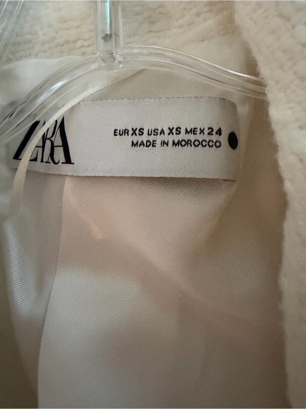 NWOT Zara Cream Double-Breasted Bouclé Blazer with Gold Buttons - Picture 5 of 5